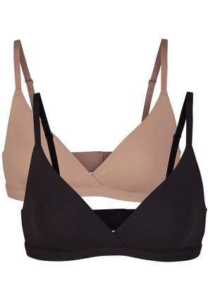 Skims Stretch-jersey Crossover Bralette - set of two - Black - XS (UK6 / XS)