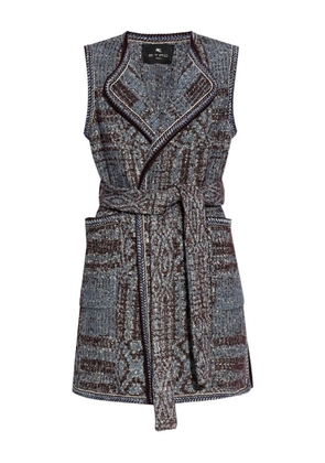 ETRO patterned-jacquard gilet - Blue
