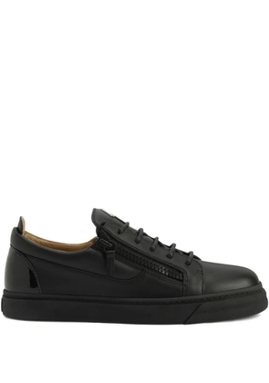 Giuseppe Zanotti Frankie zip-detail leather sneakers - Black