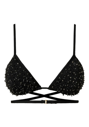 TWINSET embroidered triangle bikini top - 00006 NERO