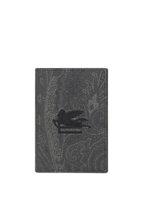 ETRO paisley embroidered passport case - Grey