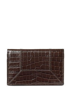Jimmy Choo Nello crocodile-effect leather wallet - Brown