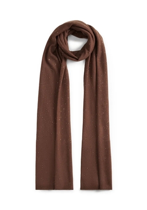 Fabiana Filippi metallic-fleck ribbed scarf - Brown