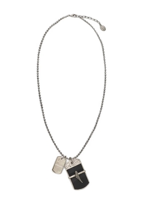 Roberto Cavalli double-tag necklace - Silver