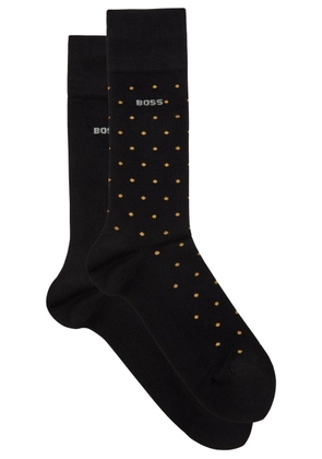 Boss Mini Dot Cotton-blend Socks - set of two - Black - 43-46 (UK9 - 11)