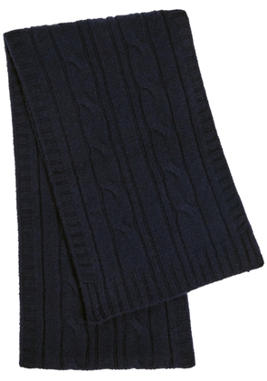 John Smedley Wooton Cable-knit Cashmere and Wool-blend Scarf - Navy - One Size