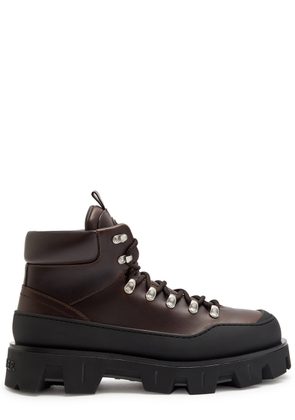 Moncler Grenoble Peak Trek Leather Hiking Boots - Brown - 45 (IT45/ UK11)