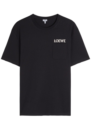 Loewe Logo-embroidered Stretch-cotton T-shirt - Black - S