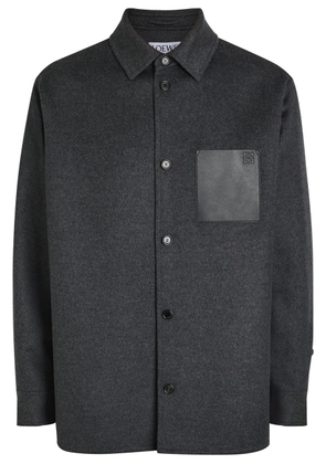 Loewe Leather-pocket Wool and Cashmere-blend Overshirt - Charcoal - 48 (IT48 / M)