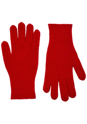 Toteme Ribbed Cashmere Gloves - Red - One Size