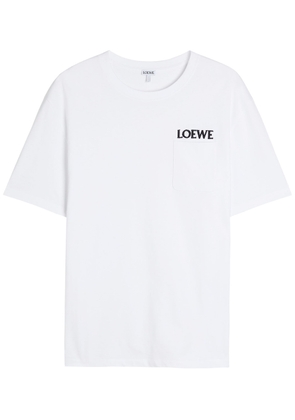 Loewe Logo-embroidered Stretch-cotton T-shirt - White - S