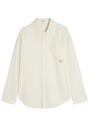 Loewe Anagram-embroidered Cotton-poplin Shirt - Ecru - 40 (C15.75 / M)