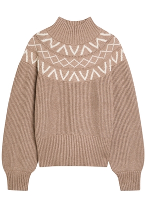 Varley Marcie Fair Isle Knit Jumper - Brown - S (UK8-10 / S)