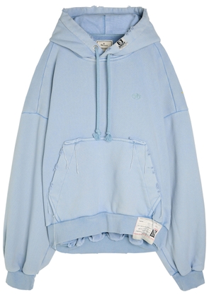 Maison Mihara Yasuhiro Hooded Distressed Cotton Sweatshirt - Blue - 50 (IT50 / L)