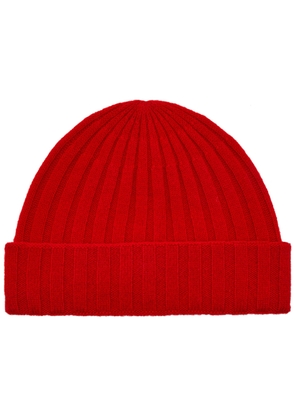 Toteme Ribbed Cashmere Beanie - Red - One Size