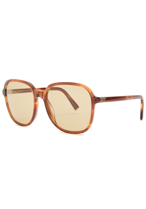 Miu Miu Oversized Square-frame Sunglasses - Brown - One Size