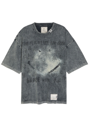 Maison Mihara Yasuhiro Distressed Printed Cotton T-shirt - Black - 50 (IT50 / L)