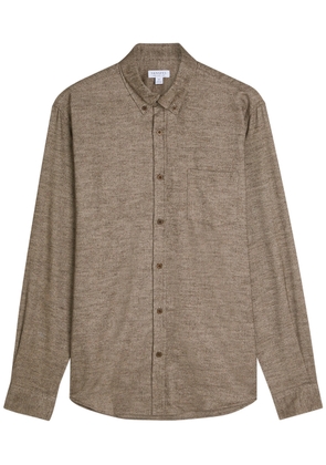 Sunspel Cotton Shirt - Brown - L