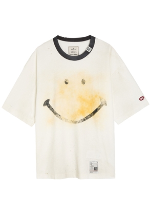 Maison Mihara Yasuhiro Distressed Printed Cotton T-shirt - White - 48 (IT48 / M)