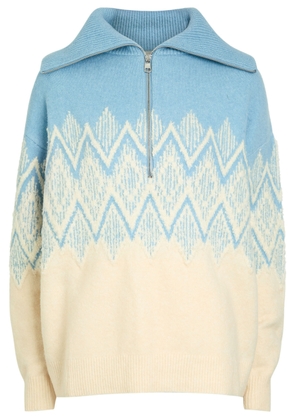 Varley Hedda Fair Isle Knitted Jumper - Light Blue - M (UK12 / M)