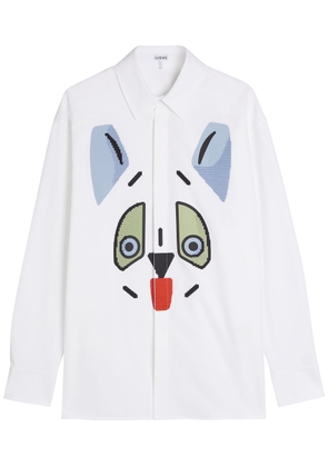 Loewe Embroidered and Printed Cotton Shirt - White - M