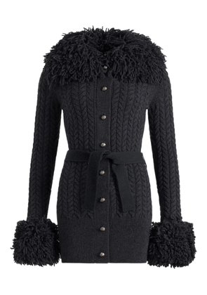 Patou cable-knit fringe-trimmed cardigan - Grey