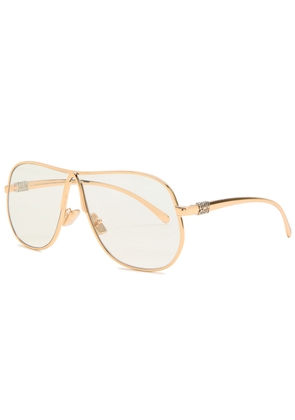 Miu Miu Aviator-style Optical Glasses - Gold - One Size