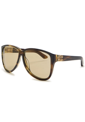 Miu Miu Butterfly-frame Sunglasses - Brown Brown - One Size