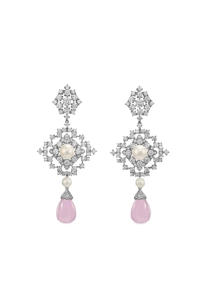 Anabela Chan 14K white gold and rhodium vermeil Pixelise multi-stone earrings - Pink