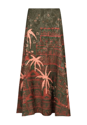 Johanna Ortiz Encanto De Isla printed maxi skirt - Green