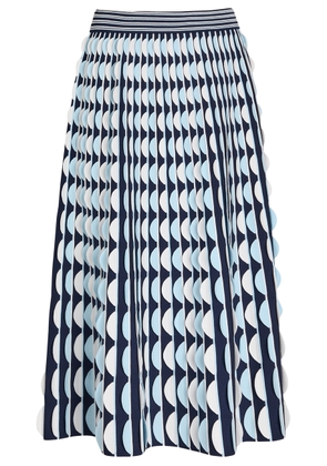 Jonathan Simkhai Micah Scalloped Knit Midi Skirt - Blue - L (UK14 / L)