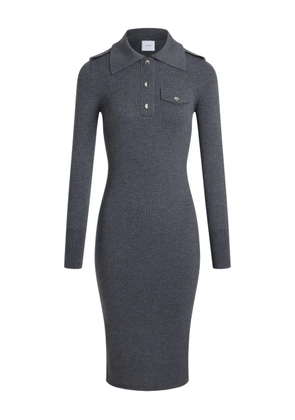Patou ribbed polo midi dress - Grey