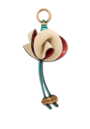 ETRO leather flower keyring - Red