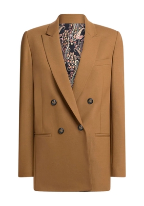 ETRO double-breasted Pegaso-buttons blazer - Brown