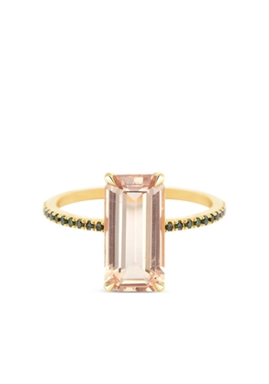 YI Collection 18K gold morganite and green diamond ring