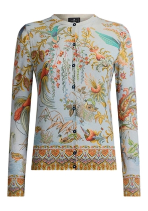ETRO embellished-motif cardigan - Blue