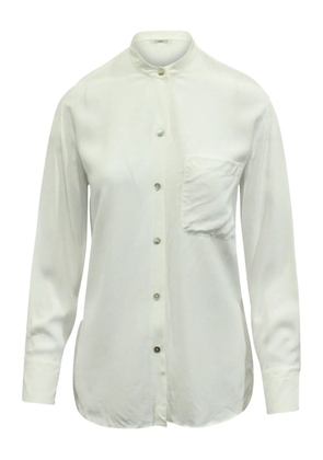 Vince mandarin-collar long-sleeve shirt - White