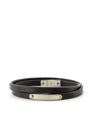Saint Laurent double-wrap logo-plaque bracelet - Black