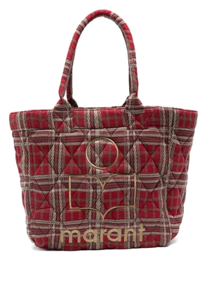 ISABEL MARANT small Yenky Tartan tote bag - Red