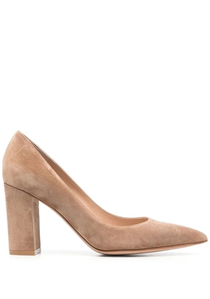 Gianvito Rossi Piper 85mm suede pumps - Brown