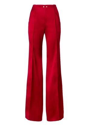 Genny satin-finish flared trousers