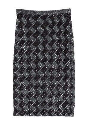 P.A.R.O.S.H. geometric-pattern sequin-embellished skirt - Grey