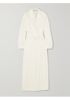 Christopher Esber - Twist-front Wrap-effect Stretch-faille Maxi Shirt Dress - White - UK 6,UK 8,UK 10,UK 12,UK 14