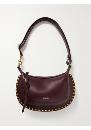 Isabel Marant - Oskan Moon Studded Leather Shoulder Bag - Burgundy - One size