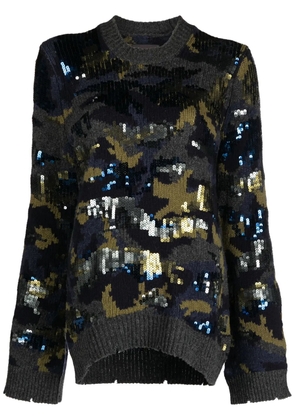 Zadig&Voltaire sequin-embellished merino-wool jumper - Grey