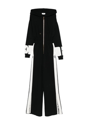 Elisabetta Franchi hooded side-stripe jumpsuit - Black