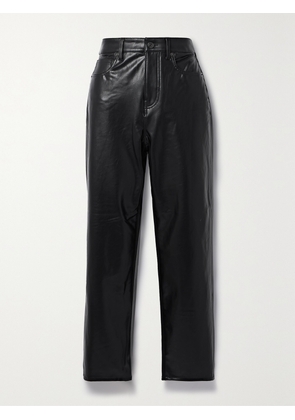 Veronica Beard - Joey Cropped Vegan Leather Straight-leg Pants - Black - 23,24,25,26,27,28,29,30,31,32