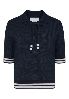Thom Browne tuck-stitch polo top - Blue