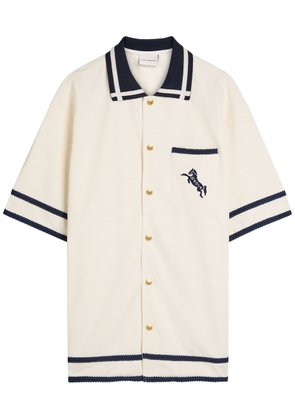 DRÔLE DE Monsieur La Chemise Piquée Cheval Logo-embroidered Cotton Shirt - White - S