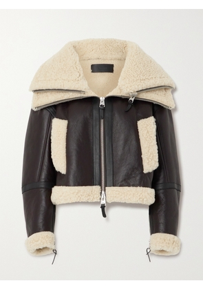 Mackage - Penelopa Cropped Shearling Jacket - Brown - x small,small,medium,large
